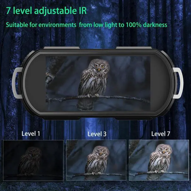 Alt view image 5 of 6 - _Mega Brand Night Vision Goggles-Night Vision Binoculars for Adults, Gifts for Men Him Husband Dad with 8X Zoom, 4000mAh Rechargeable Gear for Hunting & Camping (Black)