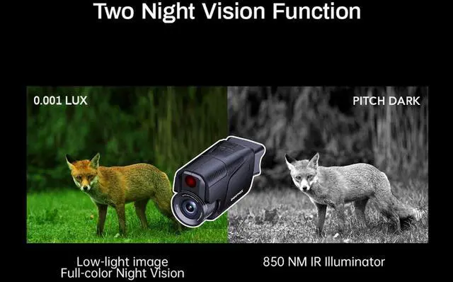 Alt view image 7 of 7 - _Mega Brand 1080P FHD Night Vision monocular with 850NM IR Illuminator, 1500M Night Range, 10X Digital Zoom, 7-Layer Coated Lens, 2 Inch TFT Screen, 5 Hours Battery Life, IPX4 Waterproof