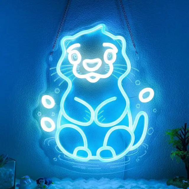 Main image of _Mega Brand Sea Otter Neon Sign - Unique Wall Decor for Kids Bedroom, Gifts for Otter Lovers & Boys Girls, USB-Powered Energy-Efficient Art with Hanging Kit