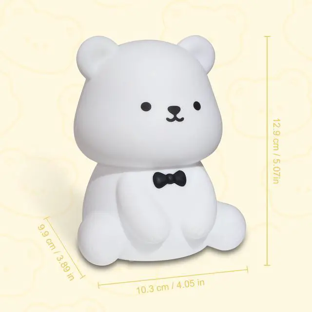 Alt view image 6 of 7 - _Mega Brand VCute Bear Night Light for Kids, Decorate Kids' Bedroom with Silicone Bear Nightlights with 8 Color Lights, Christmas Birthday Gift for Children Toddlers Teens Adults Babies