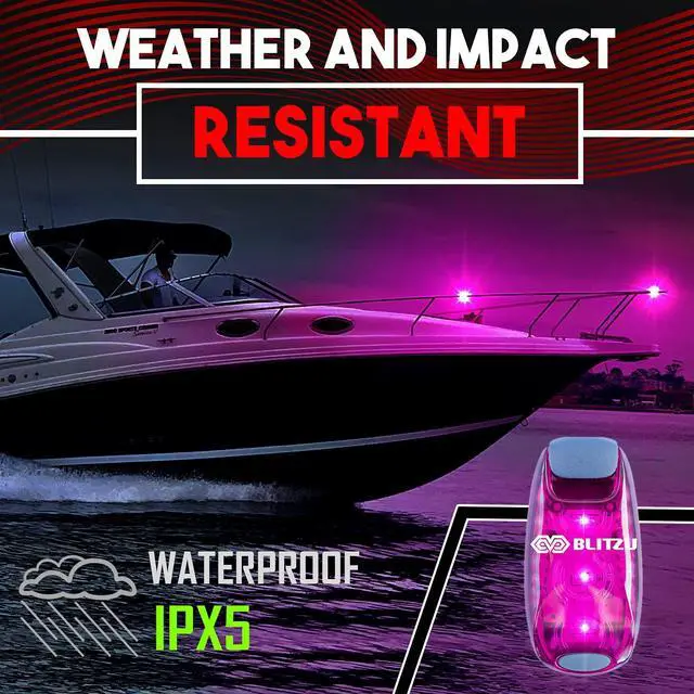 Alt view image 7 of 7 - _Mega Brand 4 Pack LED Safety Light,Clip on Reflective Gear Lights for Walking at Night,Running,Jogging,High Visibility Strobe Light Accessories for Runners,Kids,Hiking,Kayak,Cycling,Camping,Boat Pink