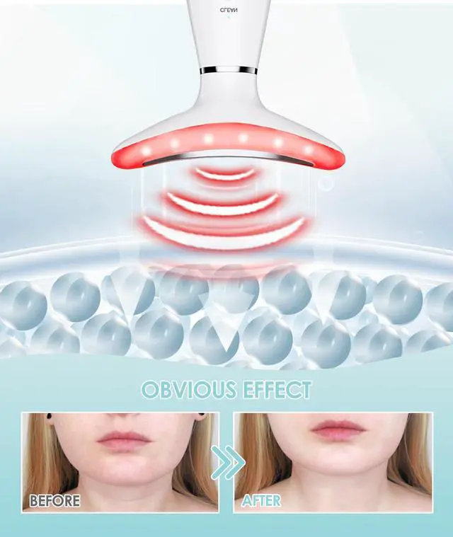 Alt view image 5 of 7 - _Mega Brand 7 Color Neck Face Massager - Facial Massager Tool for Skin Care at Home, Vibrating Face Massager with Thermals, Galvanic Machines White
