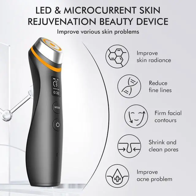 Alt view image 3 of 7 - _Mega Brand Skin Tightening Face Machine, Face Massager Tool with 5 Modes, Enhanced Absorption, Facial Neck Lifting, Firming and Pore Care