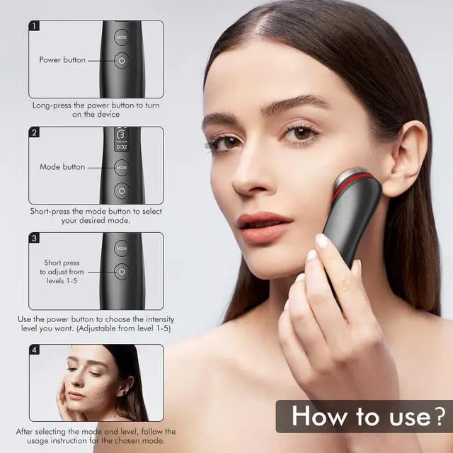 Alt view image 7 of 7 - _Mega Brand Skin Tightening Face Machine, Face Massager Tool with 5 Modes, Enhanced Absorption, Facial Neck Lifting, Firming and Pore Care