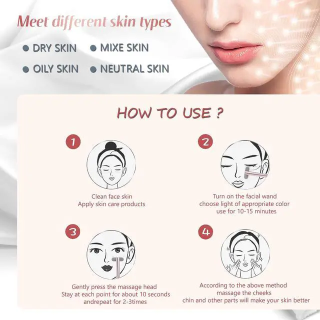 Alt view image 3 of 7 - _Mega Brand Red-Light-Therapy-for-Face, 7 in 1 LED Light Therapy Eye Equipment for Skin Care at Home Red Light Therapy Face Massager Skin Rejuvenation Light