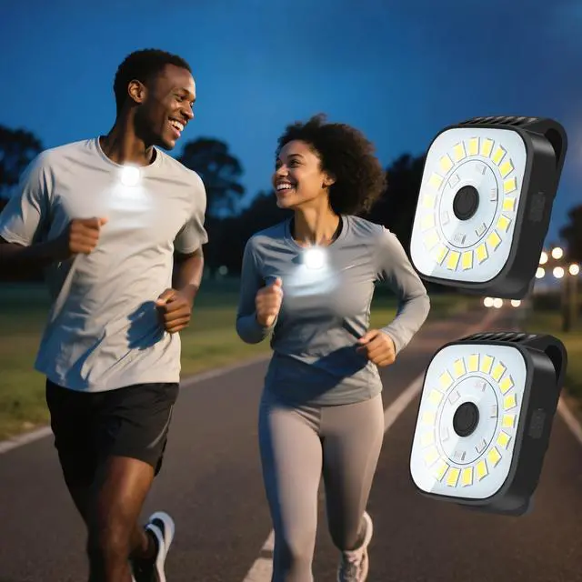 Main image of _Mega Brand 2 Pack Running Lights for Runners - Rechargeable Clip on Flashlight,Dog Flashlights for Night Walking,4 Modes LED Running Light,Safety Lights at Night Running Gear for Jogging,Fishing