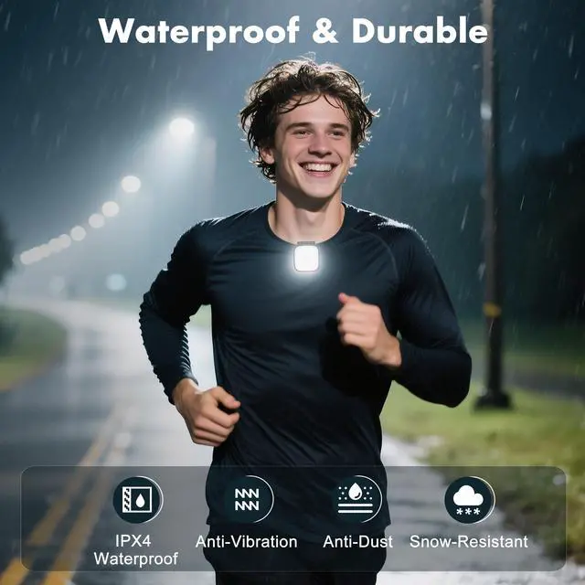 Alt view image 3 of 7 - _Mega Brand 2 Pack Running Lights for Runners - Rechargeable Clip on Flashlight,Dog Flashlights for Night Walking,4 Modes LED Running Light,Safety Lights at Night Running Gear for Jogging,Fishing