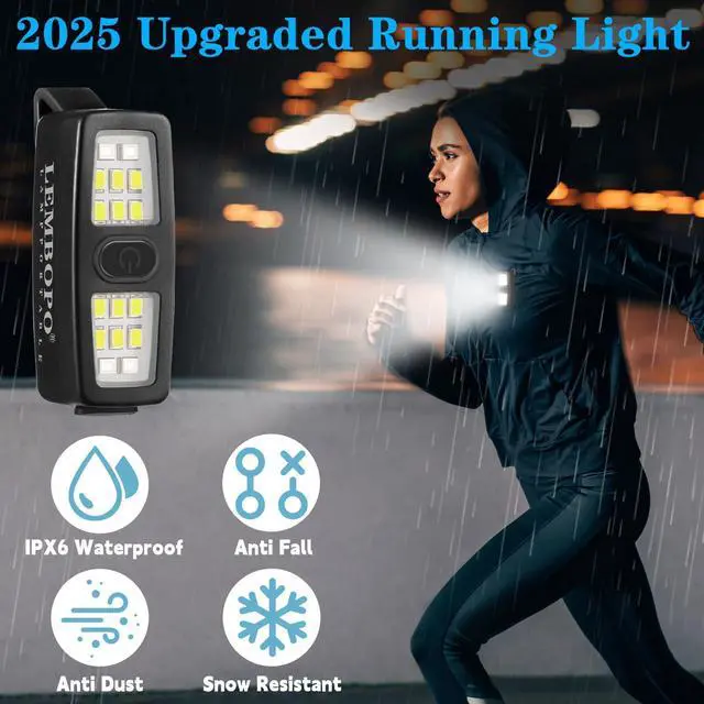 Alt view image 4 of 7 - _Mega Brand Small Rechargeable EDC Flashlight, Clip on Running Lights Gift for Runners, Safety Bike Lights for Dog Walking at Night, Hands Free Running Accessories Gear for Women Men
