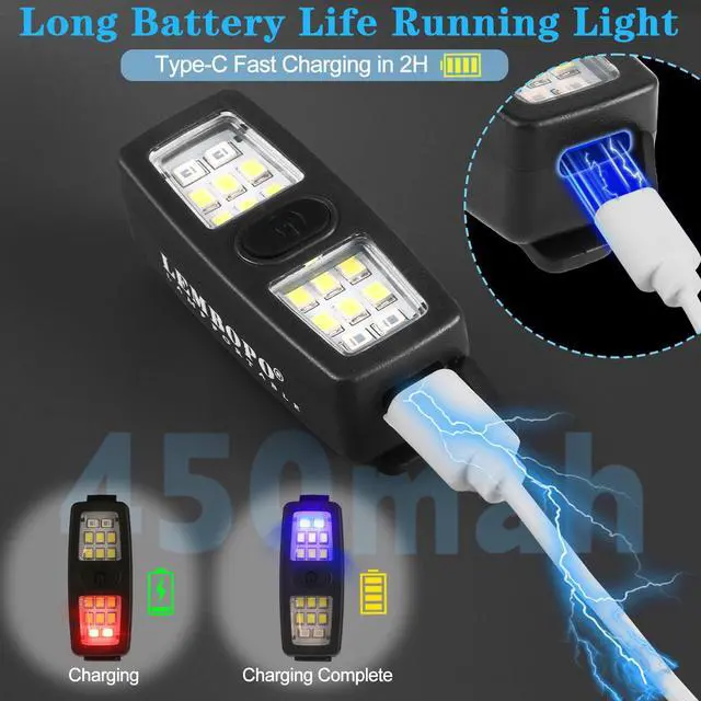 Alt view image 5 of 7 - _Mega Brand Small Rechargeable EDC Flashlight, Clip on Running Lights Gift for Runners, Safety Bike Lights for Dog Walking at Night, Hands Free Running Accessories Gear for Women Men