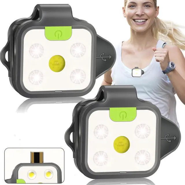 Main image of _Mega Brand Running Light,2Pack Reflective Safety-Light for Runners,Rechargeable LED Light,Clip On Running Lights with Runners and Joggers for Camping,Hiking,Running,Outdoor Adventure (Black)