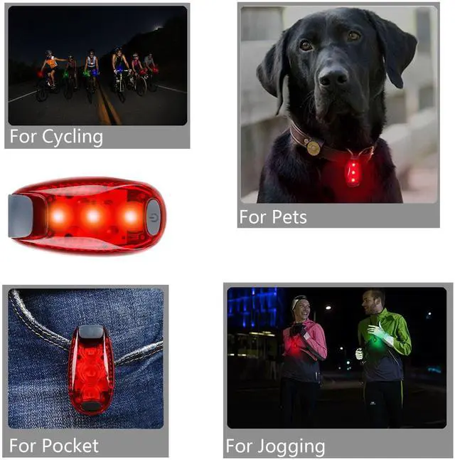 Alt view image 7 of 7 - _Mega Brand LED Safety Light Strobe Lights for Daytime Running Walking Bicycle Bike Kids Child Woman Dog Pet Runner Best Flashing Warning Clip on Small Reflective Set Flash Walk Night.Green Blue Redx2