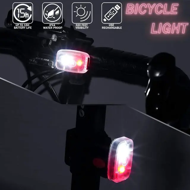 Alt view image 2 of 7 - _Mega Brand Running Lights for Runners Rechargeable LED Safety Lamps USB Rechargeable Clip on Strobe Bicycle Tail Lamps with 5 Modes Flashing Bike Lights for Night Riding Walking Hiking Pet Dog