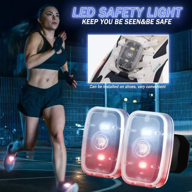 Alt view image 6 of 7 - _Mega Brand Running Lights for Runners Rechargeable LED Safety Lamps USB Rechargeable Clip on Strobe Bicycle Tail Lamps with 5 Modes Flashing Bike Lights for Night Riding Walking Hiking Pet Dog