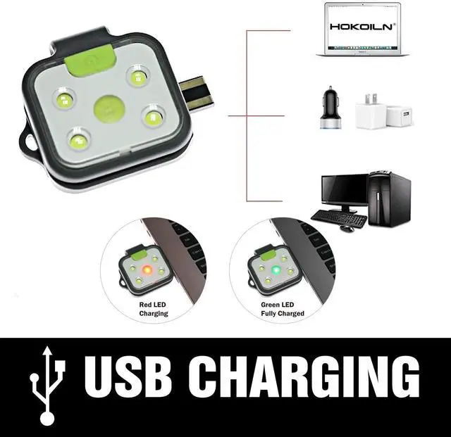 Alt view image 3 of 6 - _Mega Brand 2 Pack Running Lights for Runners, Rechargeable 4 Modes Clip on Flashlight, LED Night Safety-Light, Reflective Running Gear for Running, Walking, Jogging, Hiking (Black)