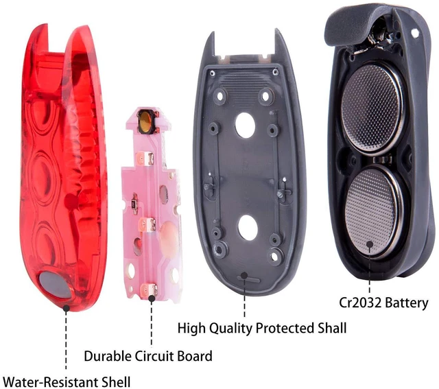 Alt view image 3 of 7 - 9 Pack LED Safety Lights, Clip-On Flashing Strobe Lights for Night | High Visibility LED Clip-On Safety Lights In Red, Blue And Green For Running, Walking And Cycling. Wear On Clothes Or Gear.