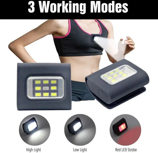 Alt view image 2 of 7 - _Mega Brand 2 Pack Outdoor Night Running Lights, LED Running Lights for Runners with Rechargeable Battery for Camping, Hiking, Walking, Jogging, Outdoor Adventure