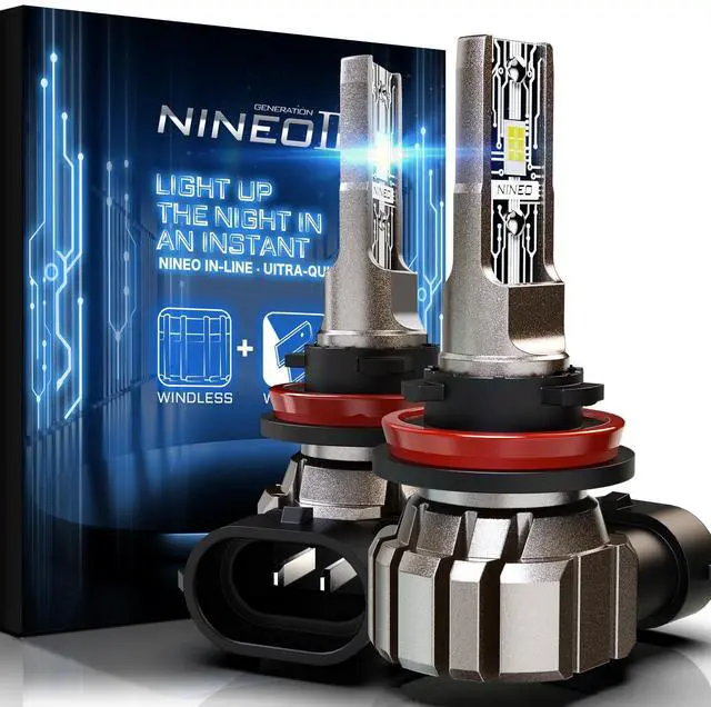 Main image of _Mega Brand H11 Bulbs, H11 Fog Light, 300% Brightness 6500K Cool White, 1:1 Mini Size, Plug-N-Play, IP68 Waterproof Fanless Wireless in-Line H8 H9 Bulbs (Pack of 2)