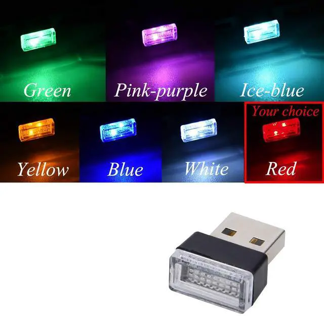 Alt view image 2 of 6 - _Mega Brand 2 Pcs Red Universal Mini USB LED Car Interior Ambient Atmosphere Lights for Car Interior Trunk Ambient Atmosphere