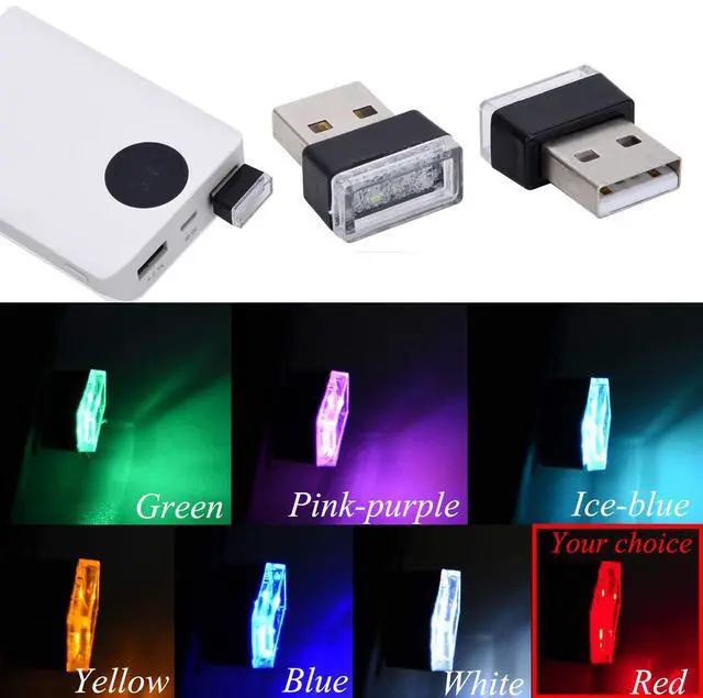 Alt view image 5 of 6 - _Mega Brand 2 Pcs Red Universal Mini USB LED Car Interior Ambient Atmosphere Lights for Car Interior Trunk Ambient Atmosphere
