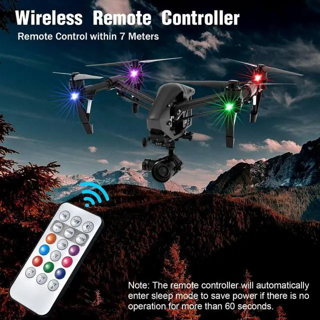 Alt view image 3 of 7 - _Mega Brand 4PCS Wireless LED Strobe Lights with Remote Control, 8 Colors Rechargeable Led Lights Anti-Collision LED Emergency Warning Lights for Car Motorcycle Bike Drone Aircraft