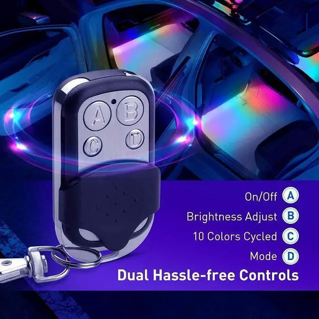 Alt view image 5 of 7 - _Mega Brand Car Lights, Smart RGBIC Interior Car Lights with APP, Remote Control, LED Lights for Car Decor, DIY Mode and Multiple Scene Options, 2 Lines Design 72 LED Lights for Car