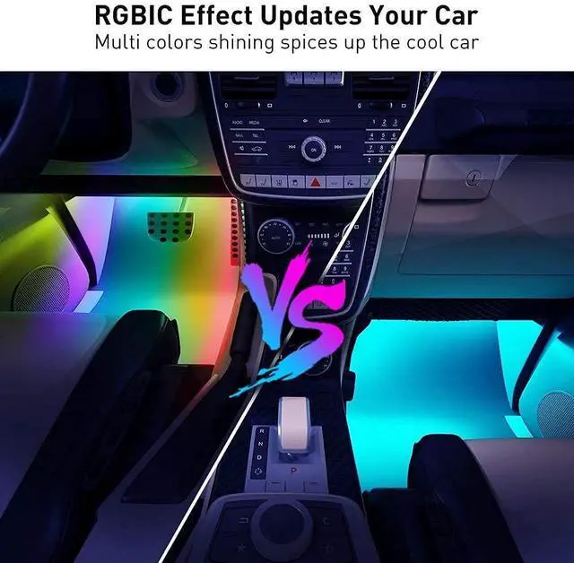 Alt view image 2 of 7 - _Mega Brand Car Lights, Smart RGBIC Interior Car Lights with APP, Remote Control, LED Lights for Car Decor, DIY Mode and Multiple Scene Options, 2 Lines Design 72 LED Lights for Car