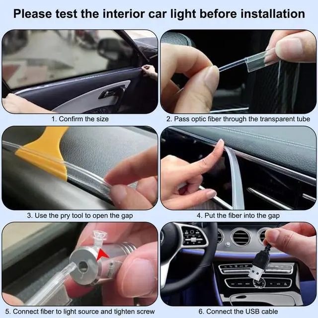 Alt view image 7 of 7 - _Mega Brand Interior Car Lights with Wireless APP and Remote Control, 5 in 1 RGB Ambient Lighting Kit with 236 inches Fiber Optic, 16 Million Colors Car Neon Strip with Music Mode