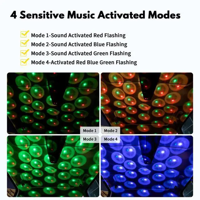 Alt view image 3 of 7 - _Mega Brand USB Star Projector Night Light, Adjustable Car Roof Lights, 4 Colors & 9 Functional Modes, Portable LED Interior Lights for Car Decor, Ceiling, Bedroom, Party - 1 Pack