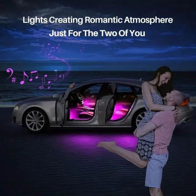 Alt view image 6 of 7 - _Mega Brand Car LED Interior Strip Lights, RGB Car Interior LED Light Wireless APP and Remote Control, 5 in 1 Ambient Lighting Kit with 236 Inches Fiber Optic, EL Wire Lights for Car Inside