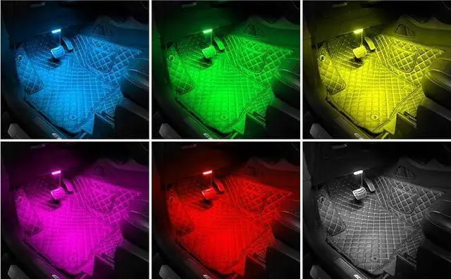 Alt view image 2 of 6 - _Mega Brand Wireless Rechargeable Led Lights for Car with Usb 4-Way Easy Charger I 7-Color Car Led Lights Interior Car Accessories for Women&Men I Magnetic Interior Car Lights for Ambient Lighting Car