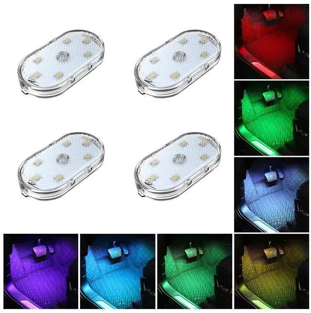 Main image of _Mega Brand Car Interior Wireless Led Lights, 7 Colors Car Ambient Lighting with 6 Bright Led Lamp Beads, USB Rechargeable Car Interior Portable Magnetic Car Reading Light Night Light