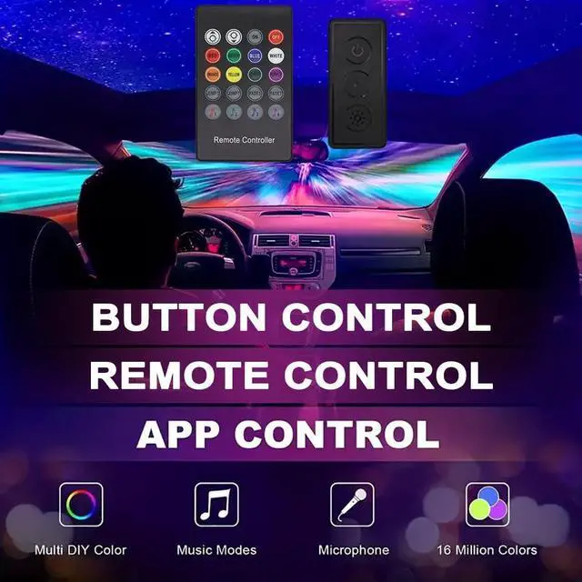 Alt view image 3 of 7 - _Mega Brand Car LED Interior Strip Lights, RGB Car Interior LED Light Wireless APP and Remote Control, 9 in 1 Ambient Lighting Kit with 236 Inches Fiber Optic, EL Wire Lights for Car Inside