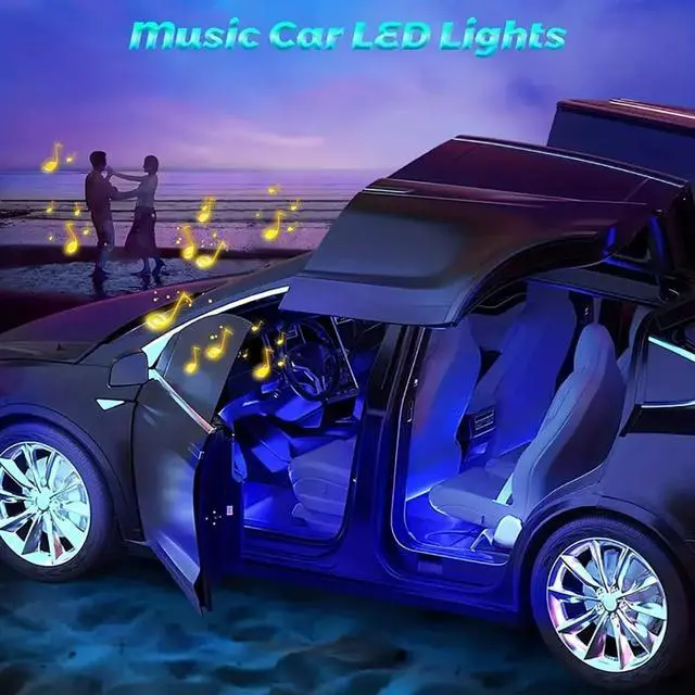 Alt view image 4 of 7 - _Mega Brand Car LED Interior Strip Lights, RGB Car Interior LED Light Wireless APP and Remote Control, 9 in 1 Ambient Lighting Kit with 236 Inches Fiber Optic, EL Wire Lights for Car Inside