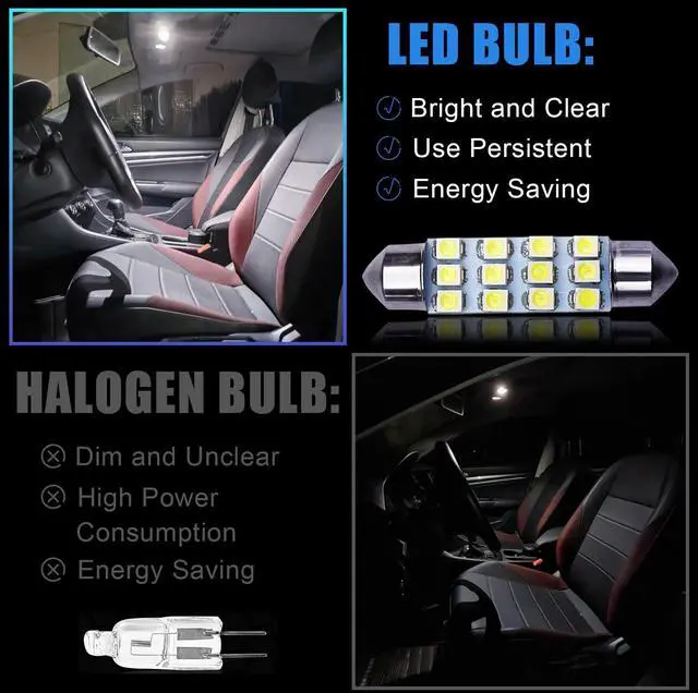 Alt view image 5 of 6 - Car Led Bulb, Led Combination Set of 24 Sets, for Car Interior/Indoor Map Dome/ Trunk / License Lights, Etc. (White)