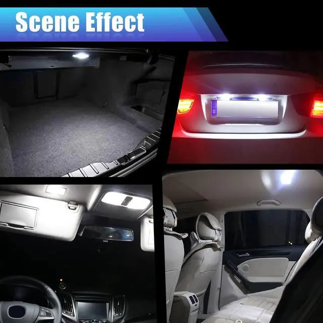 Alt view image 6 of 6 - Car Led Bulb, Led Combination Set of 24 Sets, for Car Interior/Indoor Map Dome/ Trunk / License Lights, Etc. (White)