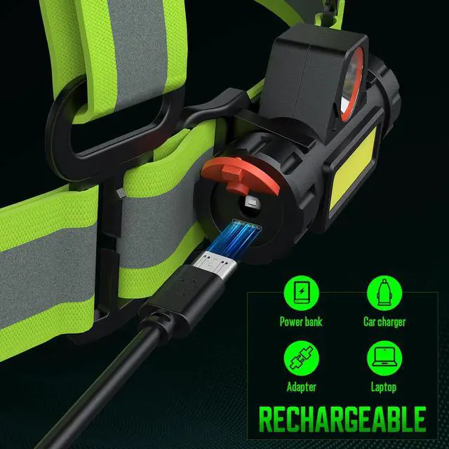Alt view image 4 of 7 - _Mega Brand Running Lights for Runners,Reflective Vest with LED Chest LightBack Warning Light,High Visibility Running Gear with USB Charging for Walking Running Cycling,Adjustable for Men Women Kids