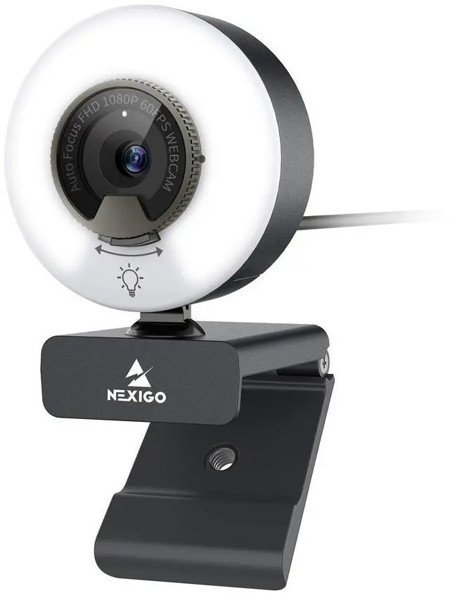 Main image of _Mega Brand N960E 1080P 60FPS Webcam with Light, Software Included, Fast AutoFocus, Built-in Privacy Cover, USB Web Camera, Dual Stereo Microphone, for Zoom Meeting Skype Teams Twitch