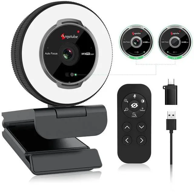 Main image of _Mega Brand Streaming Webcam with Microphone: 1080P 60FPS USB Web Cam with Ring Light and Remote Control - HD Web Camera with 5X Digital Zoom Built in Privacy Cover,for PC|Computer|Laptop|Mac|Desktop