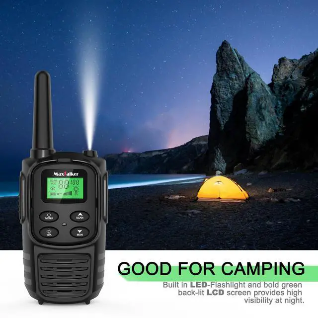 Alt view image 6 of 7 - _Mega Brand Walkie Talkies Long Range for Adult,MT10 Rechargeable Walkie Talkies FRS Two Way Radio,NOAA, 1200mAh Li-ion Battery USB-C Cable,LED Flashlight,VOX Walkie Talkie for Hiking Camping 2Pack