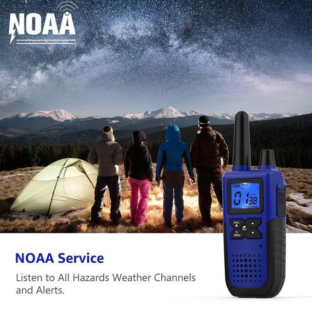 Alt view image 4 of 7 - _Mega Brand Walkie Talkies Long Range for Adults Rechargeable with Earpiece NOAA Weather Alert,Multi-purpose 2 Way Radio Team Work Senior Care Kid Adventure Family Camping Hiking Skiing Cruise