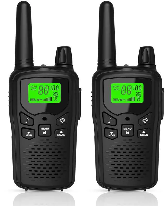 Main image of _Mega Brand Long Range Walkie Talkies with 22 FRS Channels, Adults with Lamp, VOX, LCD Display for Outdoor Activities - Black