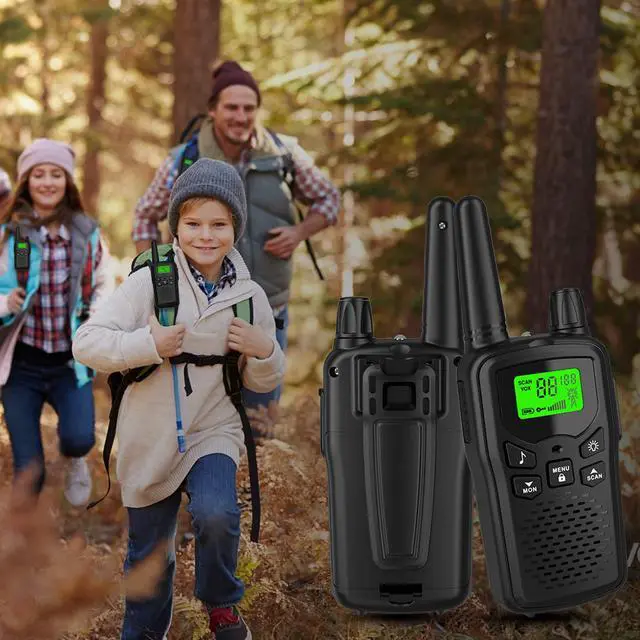 Alt view image 6 of 7 - _Mega Brand Long Range Walkie Talkies with 22 FRS Channels, Adults with Lamp, VOX, LCD Display for Outdoor Activities - Black
