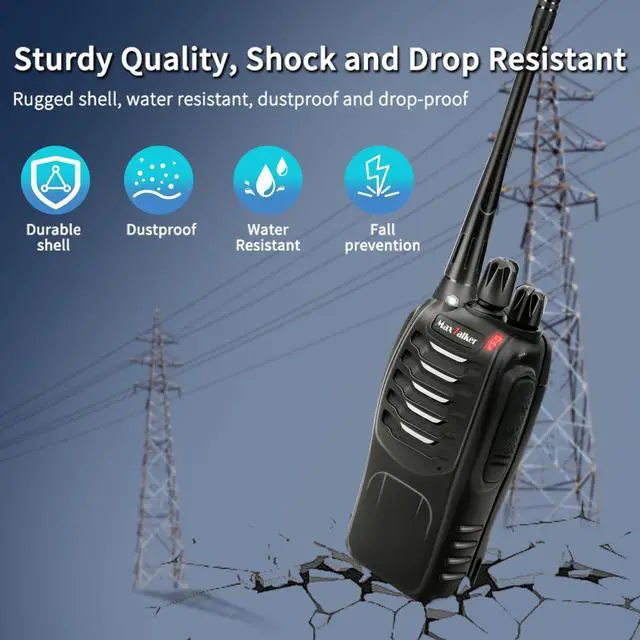 Alt view image 6 of 7 - _Mega Brand Rechargeable Walkie Talkies Long Range:MT-8S Walkie Talkie with Earpiece, Flashlight, VOX 1500mAh Battery, Walkie Talkies for Adults Business, Hunting Camping Essentials, 2 Pack