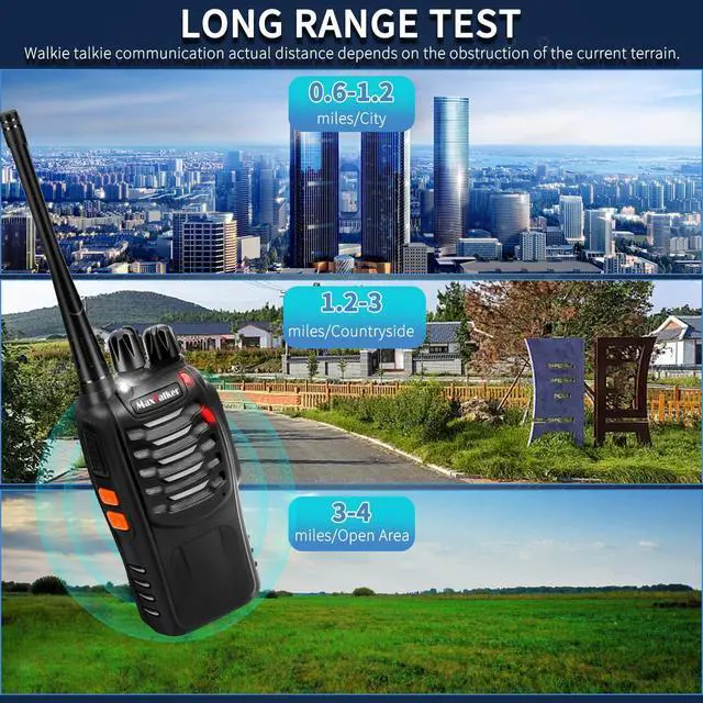 Alt view image 7 of 7 - _Mega Brand Rechargeable Walkie Talkies Long Range:MT-8S Walkie Talkie with Earpiece, Flashlight, VOX 1500mAh Battery, Walkie Talkies for Adults Business, Hunting Camping Essentials, 2 Pack