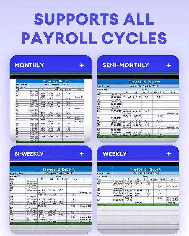 Alt view image 5 of 7 - APP Time Clock for Small Business, Fingerprint Biometric & PIN Clocking System, 2.4GHz WiFi Clocks in Machine for Employees with iOS/Android App, No Monthly Fee
