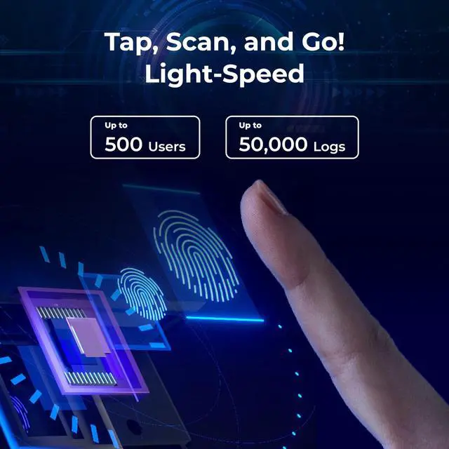 Alt view image 3 of 7 - _Mega Brand Time Clocks for Employees Small Business - CX2 Fingerprint Biometric Clock in and Out Machine - Forever Free Cloud Software, Black