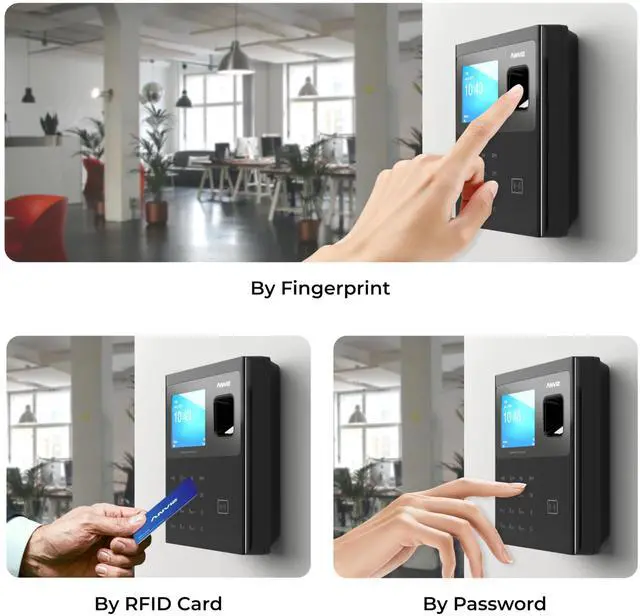 Alt view image 4 of 7 - _Mega Brand Time Clocks for Employees Small Business - CX2 Fingerprint Biometric Clock in and Out Machine - Forever Free Cloud Software, Black