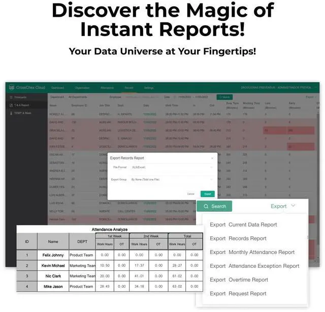 Alt view image 6 of 7 - _Mega Brand Time Clocks for Employees Small Business - CX2 Fingerprint Biometric Clock in and Out Machine - Forever Free Cloud Software, Black