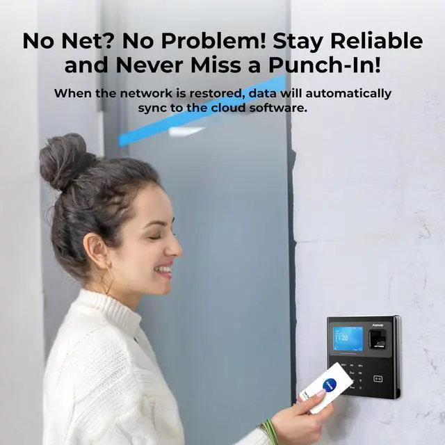 Alt view image 7 of 7 - _Mega Brand Time Clocks for Employees Small Business - CX2 Fingerprint Biometric Clock in and Out Machine - Forever Free Cloud Software, Black