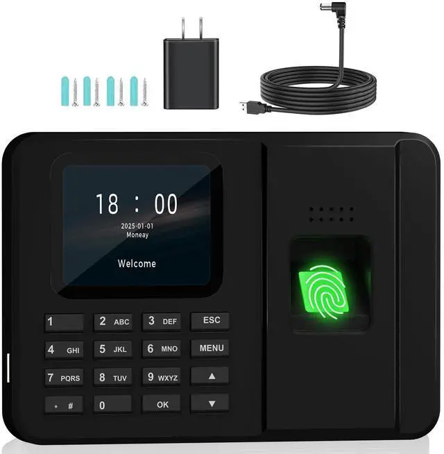 Main image of _Mega Brand Time Clocks for Employees Small Business, Fingerprint + PIN, Clock in and Out Machine for Employees, No Monthly Fee No Software Required